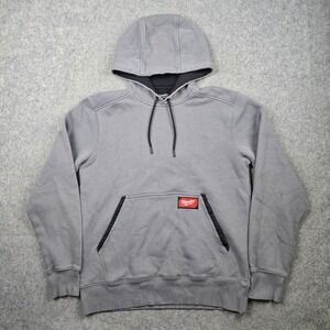Milwaukee Hoodie Mens Small Gray Workwear Heavyweight Pullover Tool Logo